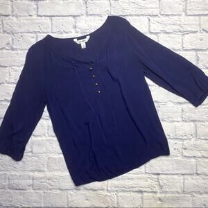 Old Navy Button Down Top/Blouse in Navy Blue